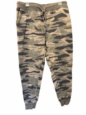 Reflex Women's Olive Green Army Camo Brushed Fleece Jogger Sweatpants - Size XL